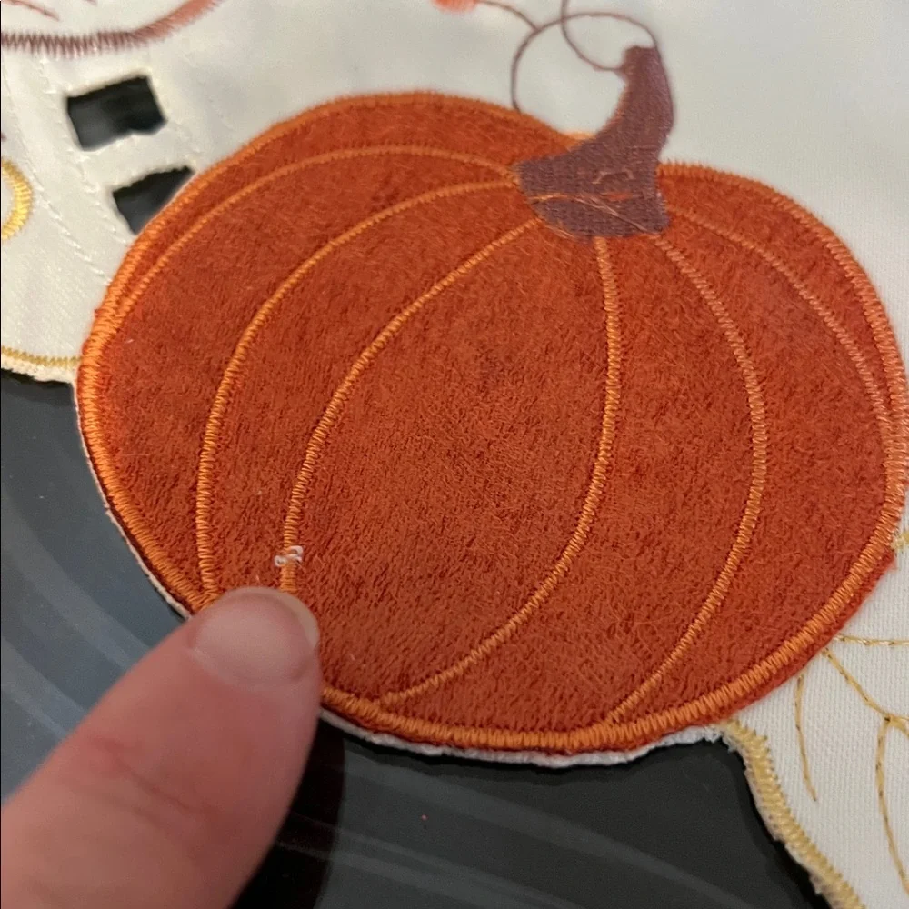 Autumn Pumpkin Embroidered Table  CenterPiece/ Runner
